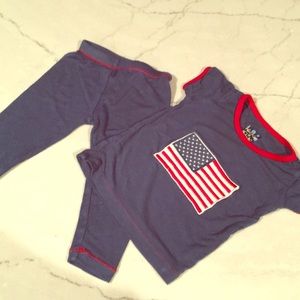 Kickee Pants American Flag PJ Set, 3-6 month